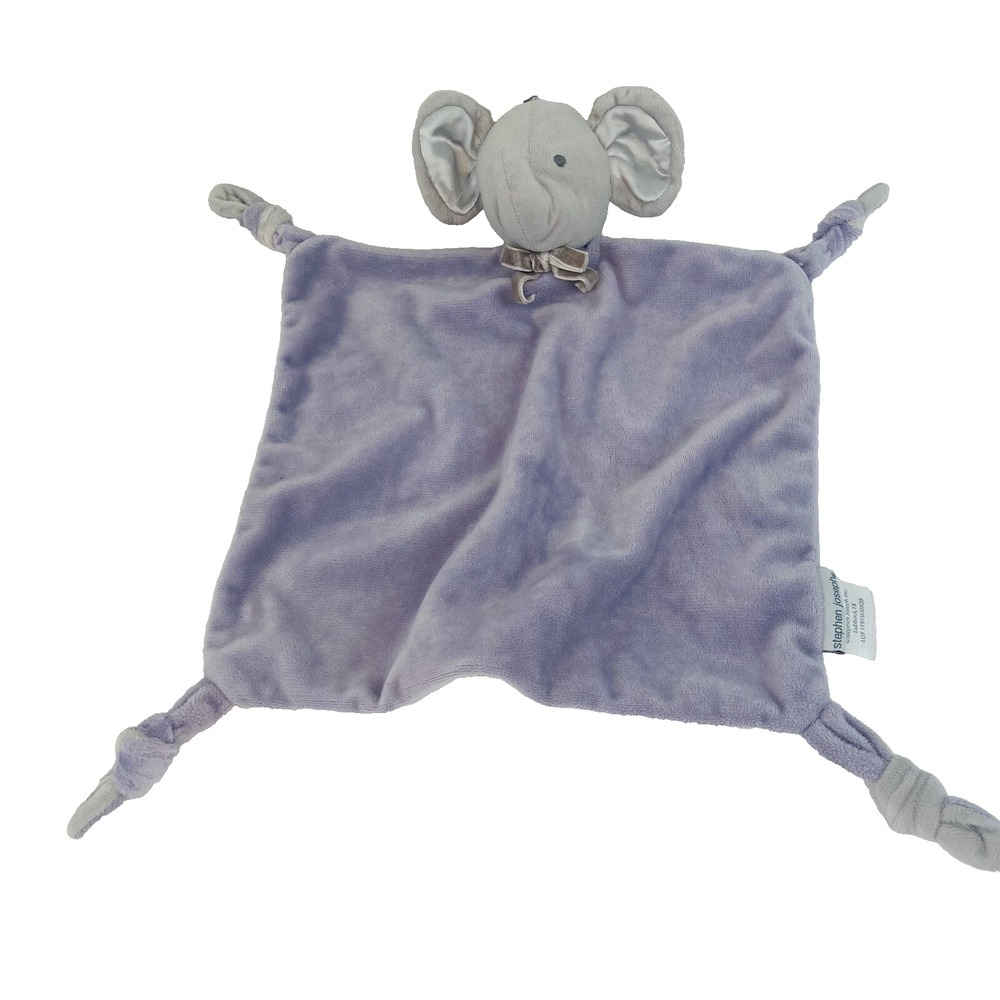 Stephen Joseph Lavender Purple Gray Elephant Security Blanket Lovey Knotted